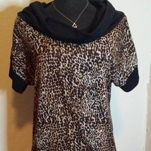 Cowl Neck print top
